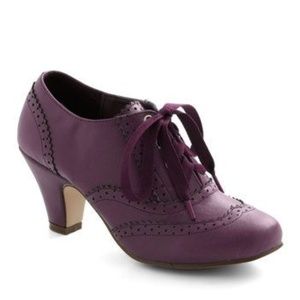 Purple Oxford Vintage Lace-up Booties Modcloth 9